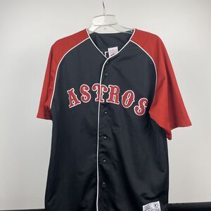 Vintage True Fan MLB Houston Astros Men's Embroidered Jersey Size L Black / Red
